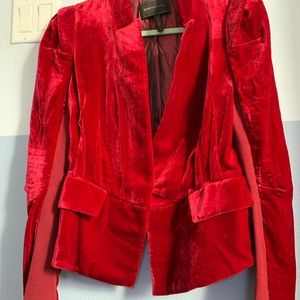BCBG MAXAZRIA velvet burgundy red Blazer